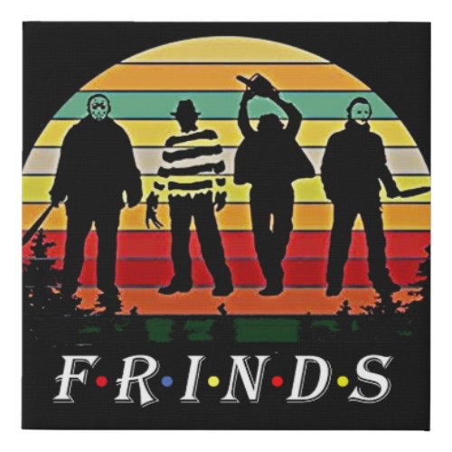Friends Halloween Scary Horror Sunset Horror 2023 Faux Canvas Print