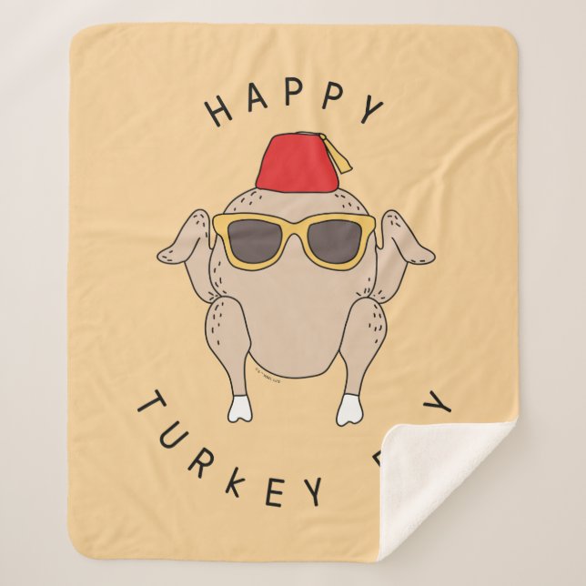 FRIENDS™ | Happy Turkey Day Sherpa Blanket (Front)