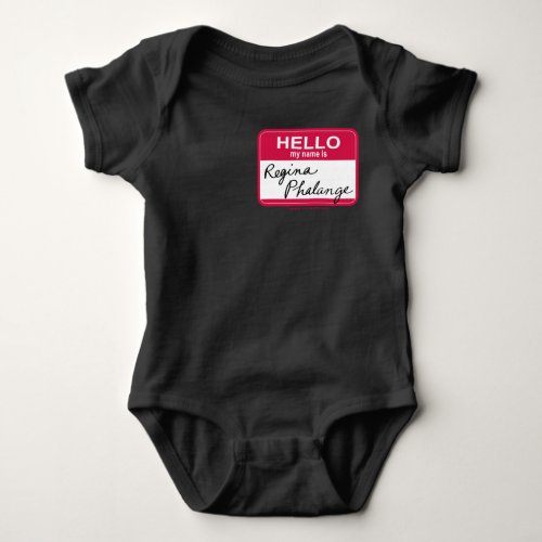 FRIENDS  Hello My Name is Regina Phalange Baby Bodysuit