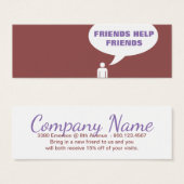 friends help friends comic bubble referral (Front & Back)