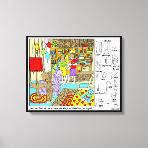 Friends Hidden Objects Puzzle Canvas Print