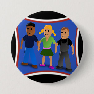 Friends Holding Hands - Pinback Button