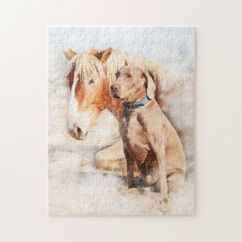 Friends _ Horse and Dog Jigsaw Puzzle