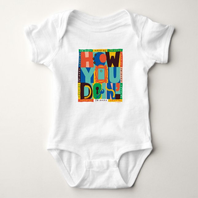 FRIENDS™ | How You Doin' - Vibrant Graphic Baby Bodysuit (Front)