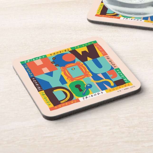 FRIENDS™ | How You Doin' - Vibrant Graphic Beverage Coaster (Left Side)
