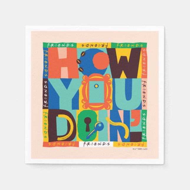 FRIENDS™ | How You Doin' - Vibrant Graphic Napkins (Front)