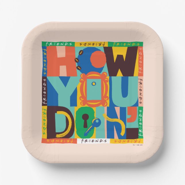 FRIENDS™ | How You Doin' - Vibrant Graphic Paper Plates (Front)