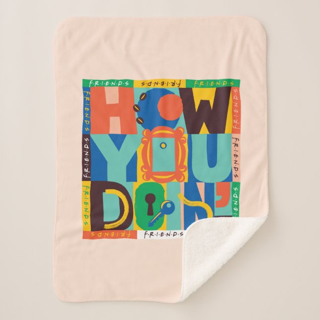 FRIENDS™ | How You Doin' - Vibrant Graphic Sherpa Blanket (Front)