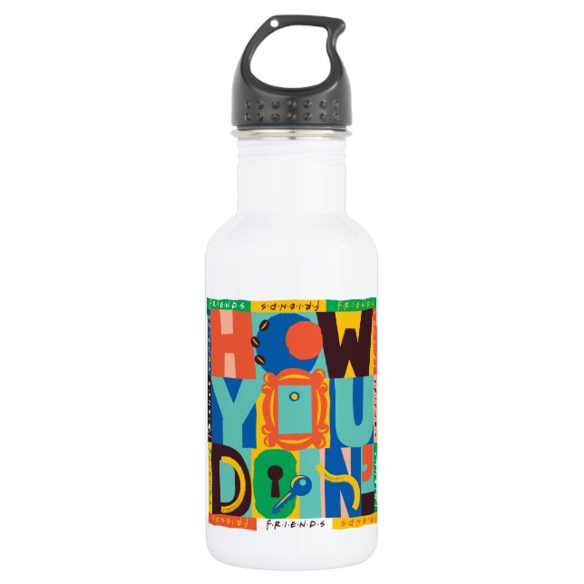 FRIENDS™ | How You Doin' - Vibrant Graphic Stainless Steel Water Bottle (Front)