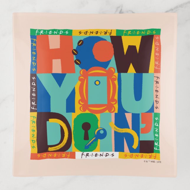 FRIENDS™ | How You Doin' - Vibrant Graphic Trinket Tray (Front)