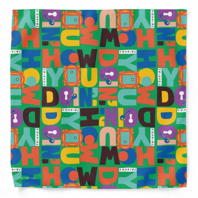 FRIENDS™ | How You Doin' Vibrant Pattern Bandana (Front)