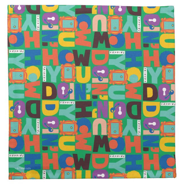 FRIENDS™ | How You Doin' Vibrant Pattern Cloth Napkin (Front)