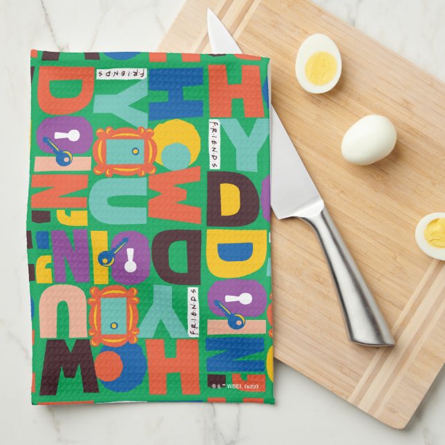 FRIENDS™ | How You Doin' Vibrant Pattern Kitchen Towel (Quarter Fold)