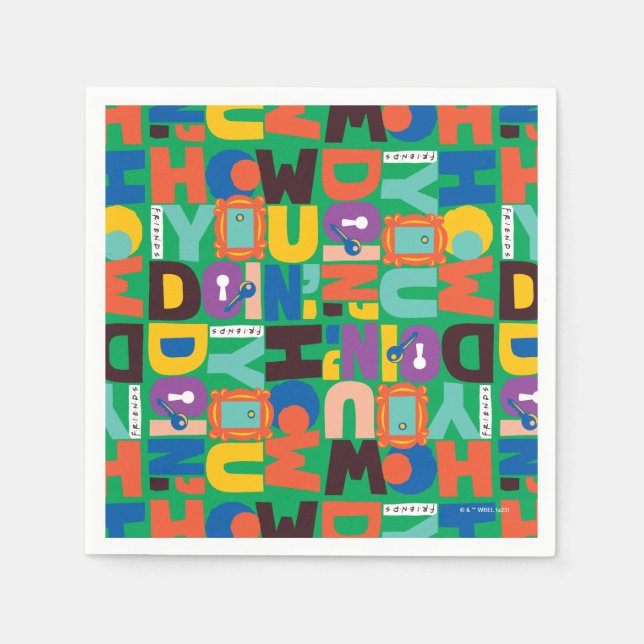 FRIENDS™ | How You Doin' Vibrant Pattern Napkins (Front)