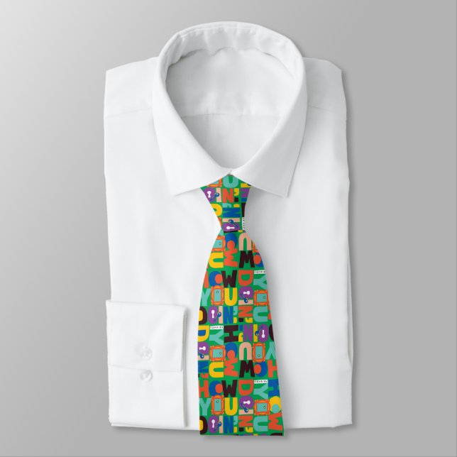 FRIENDS™ | How You Doin' Vibrant Pattern Neck Tie (Tied)