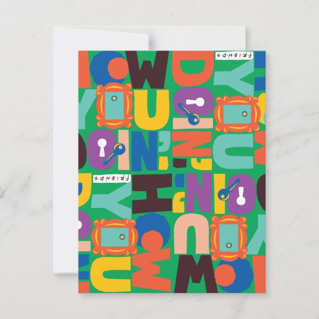 FRIENDS™ | How You Doin' Vibrant Pattern Note Card (Front)