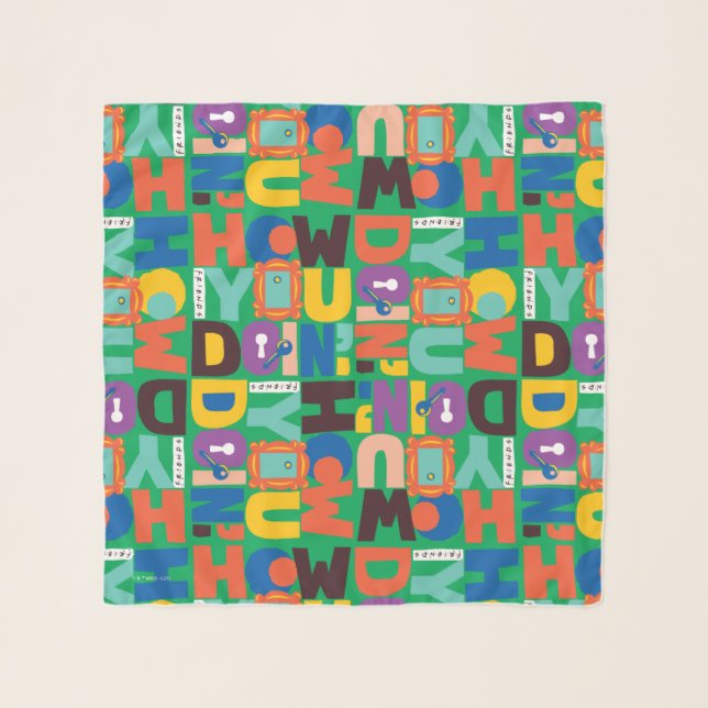 FRIENDS™ | How You Doin' Vibrant Pattern Scarf (Front)