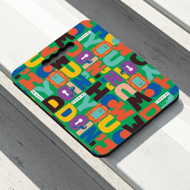 FRIENDS™ | How You Doin' Vibrant Pattern Seat Cushion (In Situ)