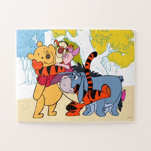 Friends Hugging Pooh Jigsaw Puzzle