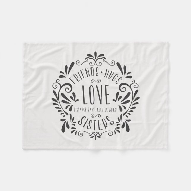 Friends Hugs Love Sisters Fleece Blanket (Front (Horizontal))