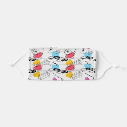 FRIENDS™ | Icon Pattern Adult Cloth Face Mask (Front, Folded)