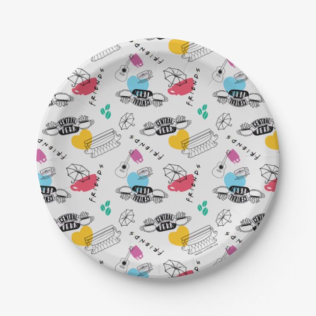 FRIENDS™ | Icon Pattern Paper Plates (Front)