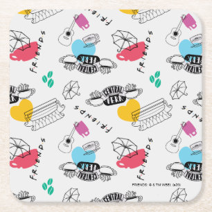 FRIENDS™   Icon Pattern Square Paper Coaster