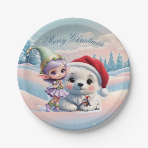 Friends in a fantasy world. paper plates