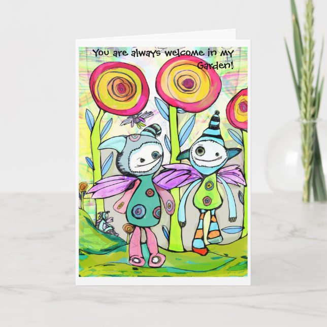 Friends in a Pixie Garden Card (Front)