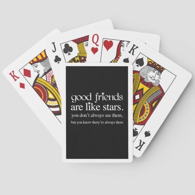 Friends inspirational quote poker cards (Back)