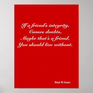 Friend's integrity poster