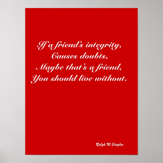Friend's integrity poster (Front)