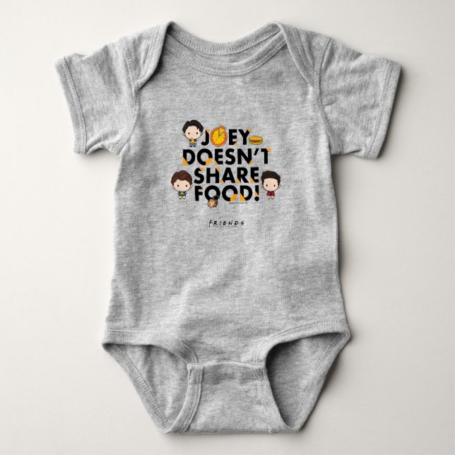 FRIENDS™ | Joey Doesn't Share Food Chibi Baby Bodysuit (Front)