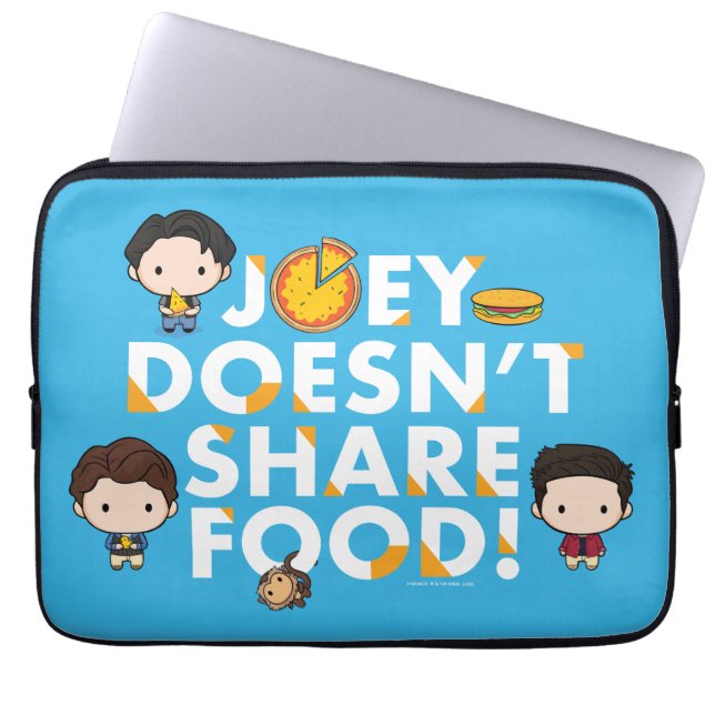 FRIENDS™ | Joey Doesn't Share Food Chibi Laptop Sleeve (Front)