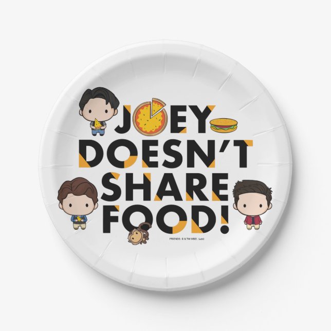 FRIENDS™ | Joey Doesn't Share Food Chibi Paper Plates (Front)
