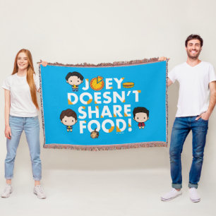 FRIENDS™ Joey Doesn't Share Food Chibi Throw Blanket