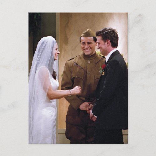 FRIENDS  Joey Marries Monica  Chandler Invitation Postcard