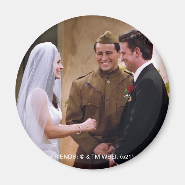 FRIENDS™ | Joey Marries Monica & Chandler Magnet (Front)