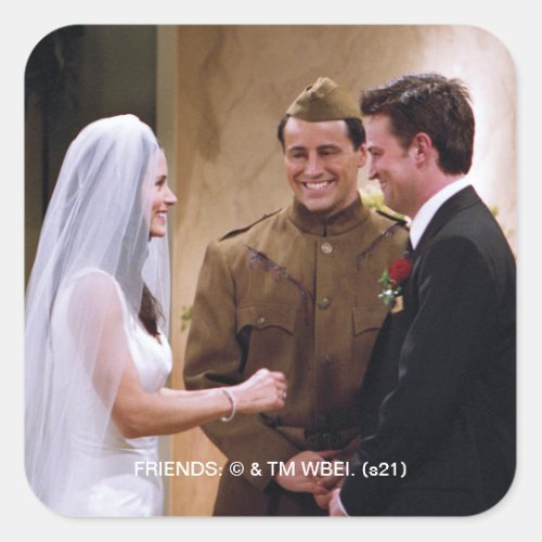 FRIENDS  Joey Marries Monica  Chandler Square Sticker