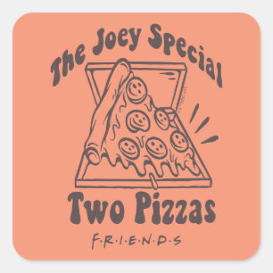FRIENDS™ Joey Pizza Quote Square Sticker