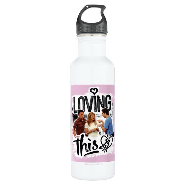 FRIENDS™ | Joey, Rachel, & Ross - Loving This! Stainless Steel Water Bottle (Front)