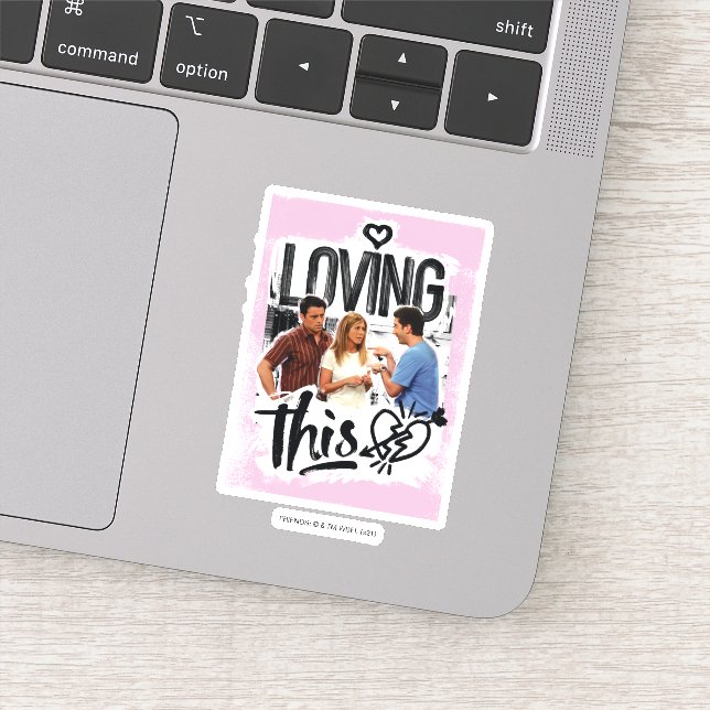 FRIENDS™ | Joey, Rachel, & Ross - Loving This! Sticker (Detail)