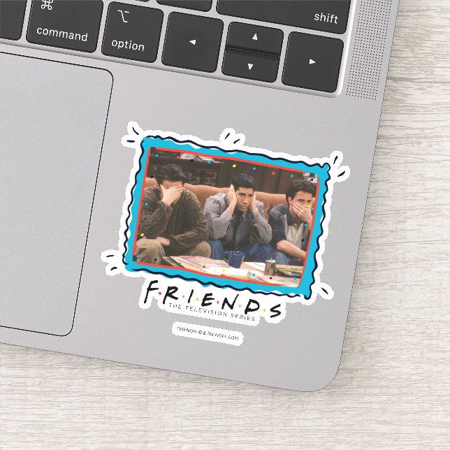 FRIENDS™ | Joey, Ross, and Chandler on the Couch Sticker (Detail)