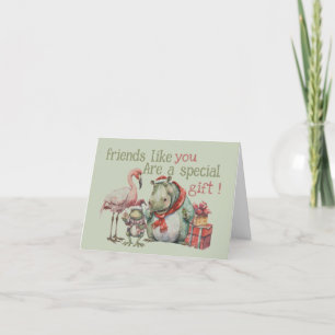 Friends like you letterpress thank you card