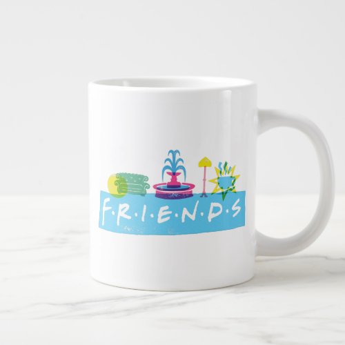 FRIENDS  Logo with Icons Giant Coffee Mug