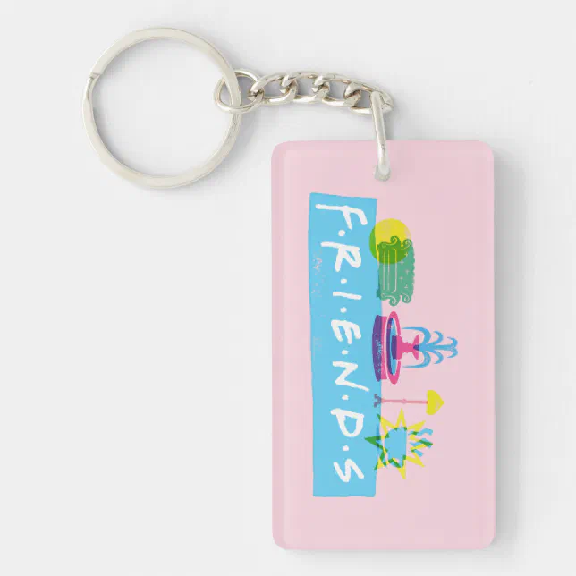FRIENDS™ | Logo with Icons Keychain | Zazzle