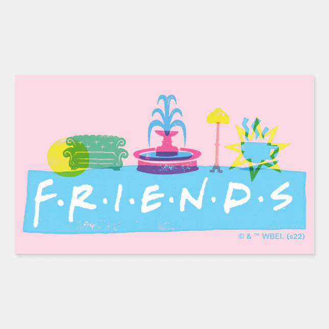 FRIENDS™ | Logo with Icons Rectangular Sticker | Zazzle