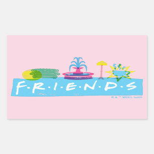 FRIENDS™   Logo with Icons Rectangular Sticker