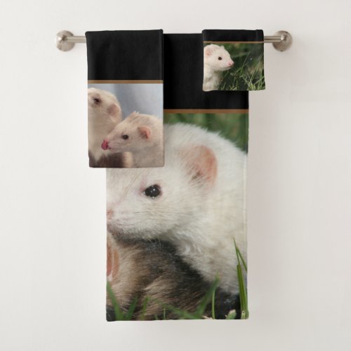 Friends Love _ Cute Ferrets Bath Towel Set