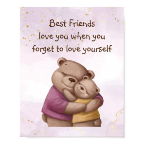 Friends Love Teddy Bear   Love you Inspirational   Poster